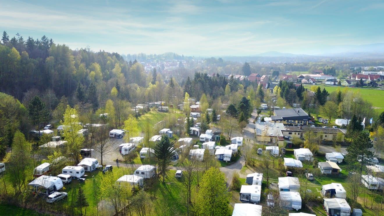Luftbildaufnahme vom Campingpark Walkenried